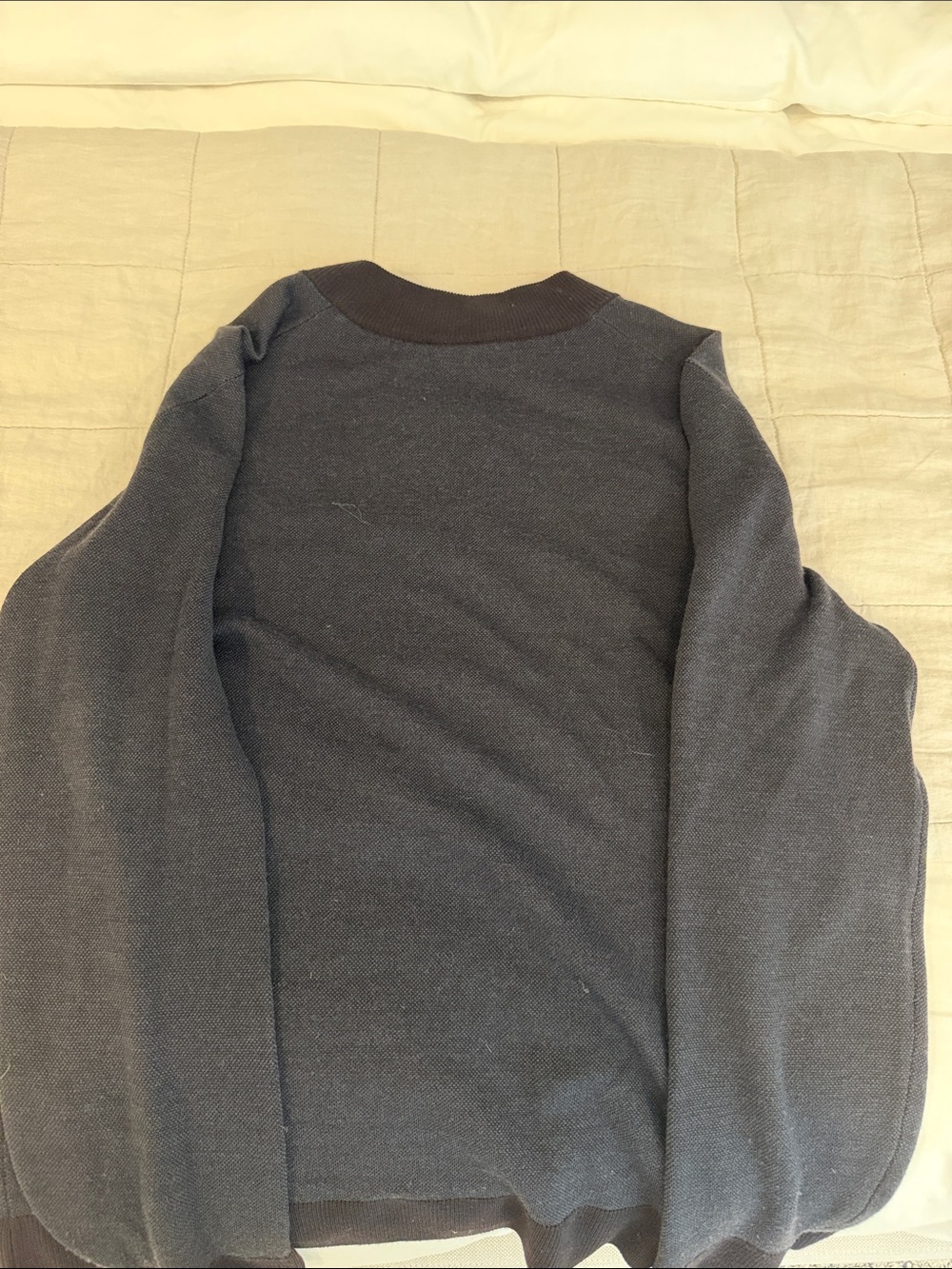Canali 1934 100% Wool Quarter Zip Sweater Navy Blue Made In Italy Size 54 View 4